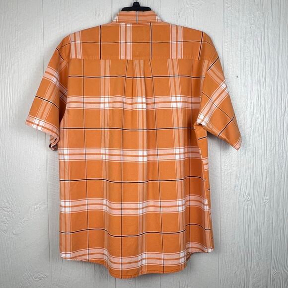 Twenty X shirt men’s Button-down short sleeve orange plaid Great condition! - Picture 3 of 7